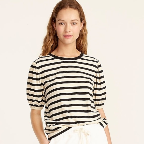 NWT J. Crew Puff Sleeve Stripe T-shirt - Picture 2 of 6